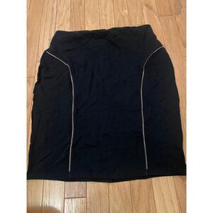 Poetic Justice, women's black skirt with zipper accent size 2x